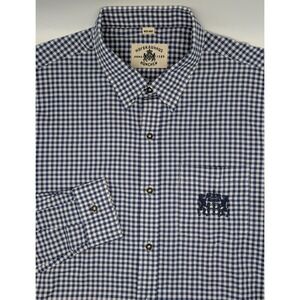 Hofbrauhaus Munchen Beer Men's 45/46 Button Down Shirt Long‎ Sleeve Blue